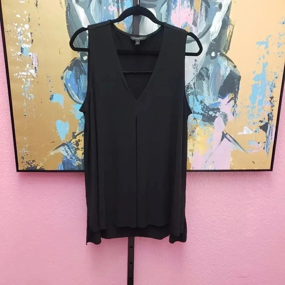 Banana Republic Black Split Front V-Neck